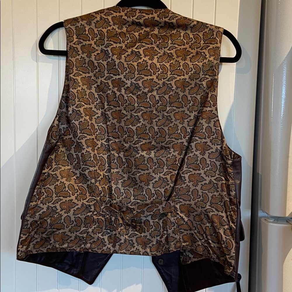 Stunning brown genuine Italian leather waistcoat M - Picture 5 of 13